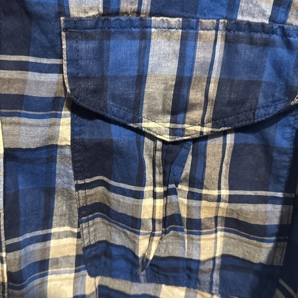Rag & bone shirt Florian crop hi low plaid ombré fade small oversized - Picture 7 of 8